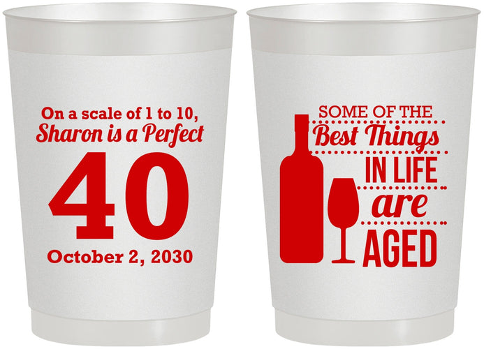 Personalized Birthday 22 oz Frosted Cups - 40th Wine | 20155