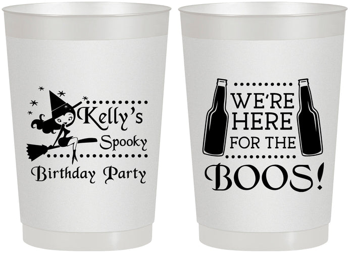 Personalized Birthday 22 oz Frosted Cups - Halloween Spooky Boos | 20158