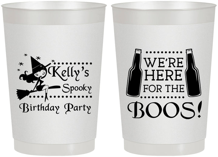 Personalized Birthday 22 oz Frosted Cups - Halloween Spooky Boos | 20158