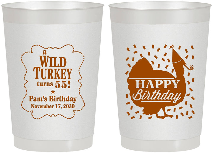 Personalized Birthday 22 oz Frosted Cups - 55th Wild Turkey | 20159
