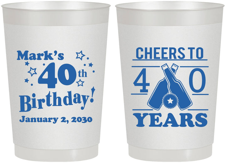 Personalized Birthday 22 oz Frosted Cups - Cheers To 40 Years | 20162