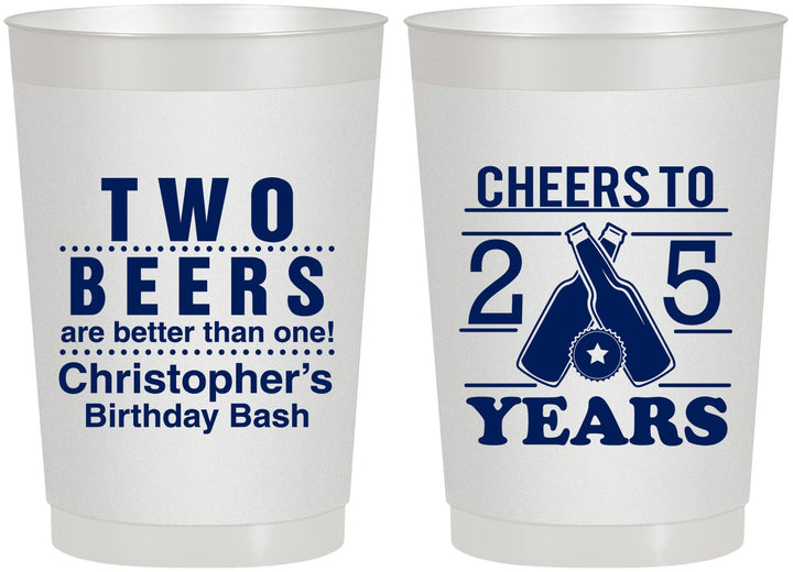 Personalized Birthday 22 oz Frosted Cups - Cheers To 25 Years | 20163