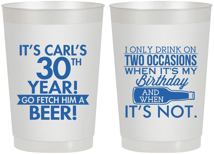 Personalized Birthday 22 oz Frosted Cups - 30th | 20170
