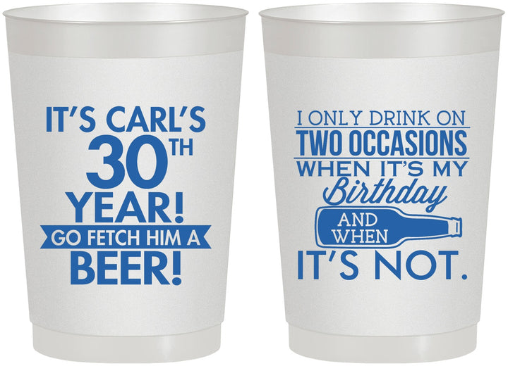 Personalized Birthday 22 oz Frosted Cups - 30th | 20170