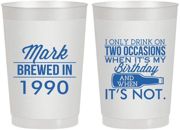 Personalized Birthday 22 oz Frosted Cups - 40th | 20171