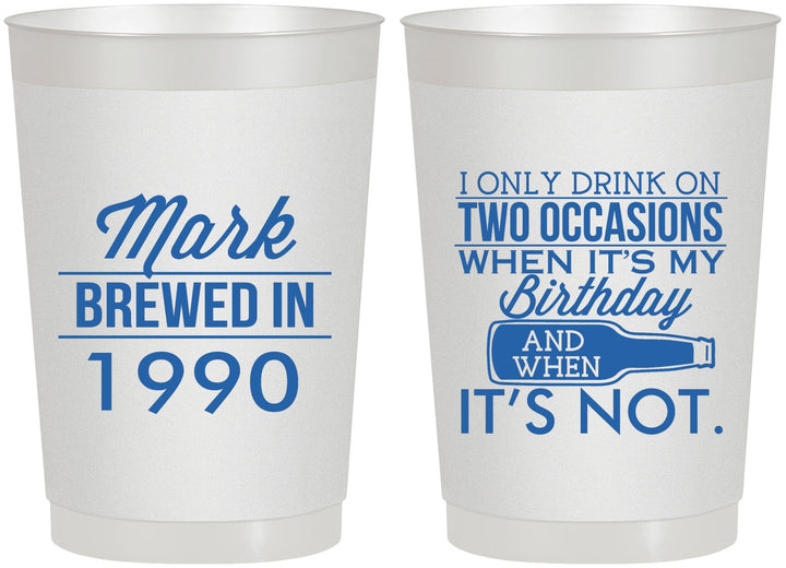 Personalized Birthday 22 oz Frosted Cups - 40th | 20171