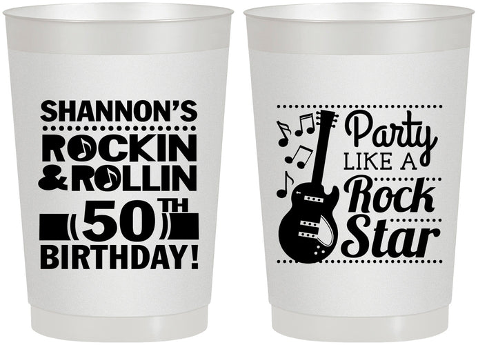 Personalized Birthday 22 oz Frosted Cups - 50th Rock Star | 20173