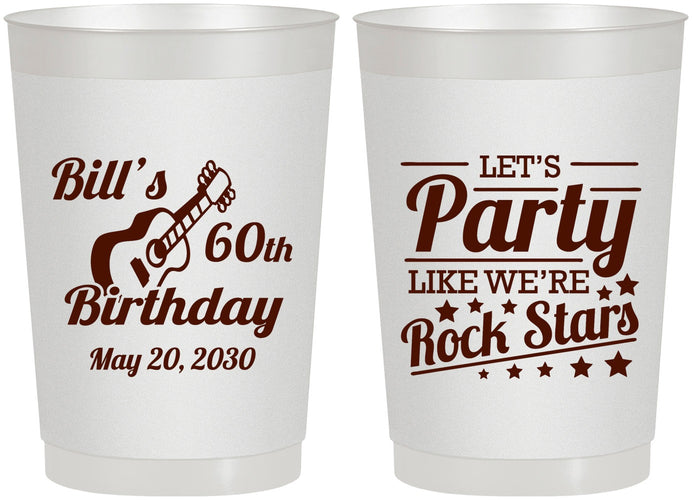Personalized Birthday 22 oz Frosted Cups - 60th Rock Star | 20174