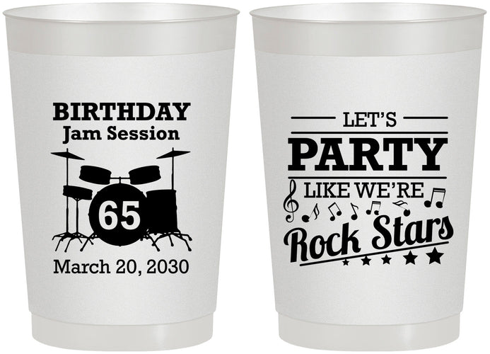 Personalized Birthday 22 oz Frosted Cups - 65th Rock Star | 20175