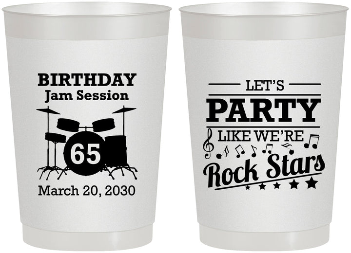 Personalized Birthday 22 oz Frosted Cups - 65th Rock Star | 20175