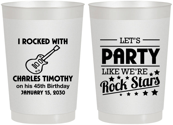 Personalized Birthday 22 oz Frosted Cups - 45th Rock Star | 20176