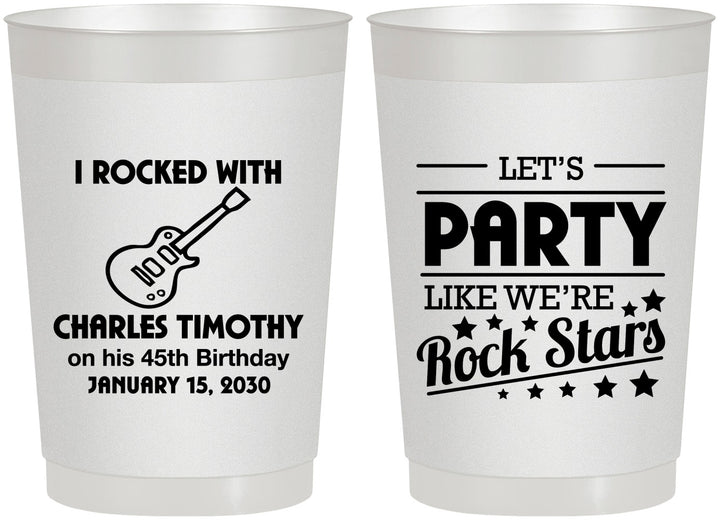 Personalized Birthday 22 oz Frosted Cups - 45th Rock Star | 20176