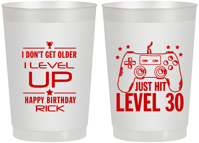 Personalized Birthday 22 oz Frosted Cups - 30th Video Games | 20179