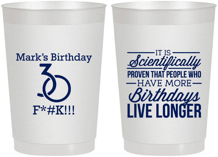 Personalized Birthday 22 oz Frosted Cups - 30th | 20181