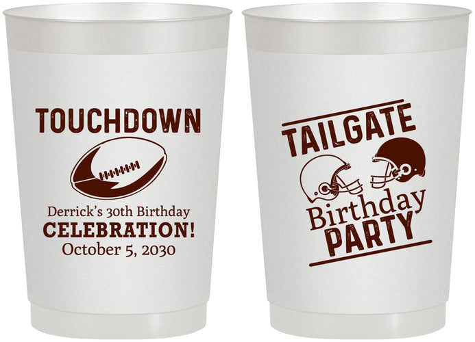 Personalized Birthday 22 oz Frosted Cups - 30th Football | 20189