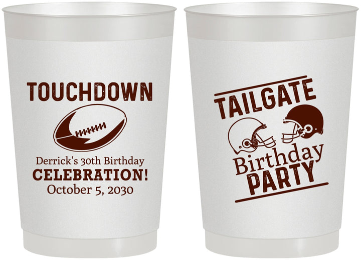 Personalized Birthday 22 oz Frosted Cups - 30th Football | 20189