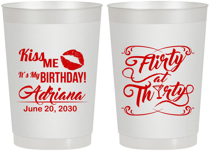 Personalized Birthday 22 oz Frosted Cups - 30th Flirty At Thirty | 20190