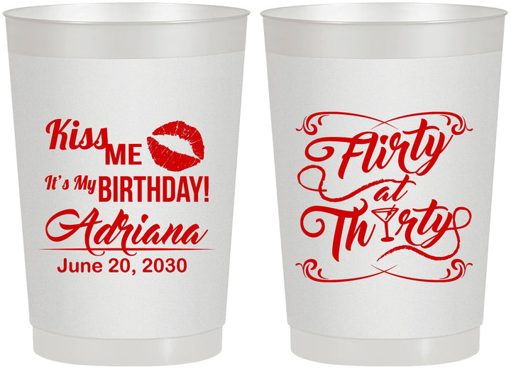 Personalized Birthday 22 oz Frosted Cups - 30th Flirty At Thirty | 20190