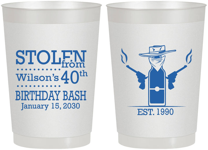 Personalized Birthday 22 oz Frosted Cups - 40th | 20193