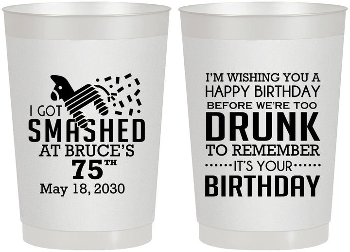 Personalized Birthday 22 oz Frosted Cups - 75th | 20195