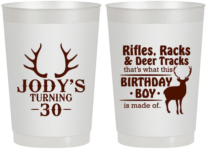 Personalized Birthday 22 oz Frosted Cups - 30th Hunting | 20196