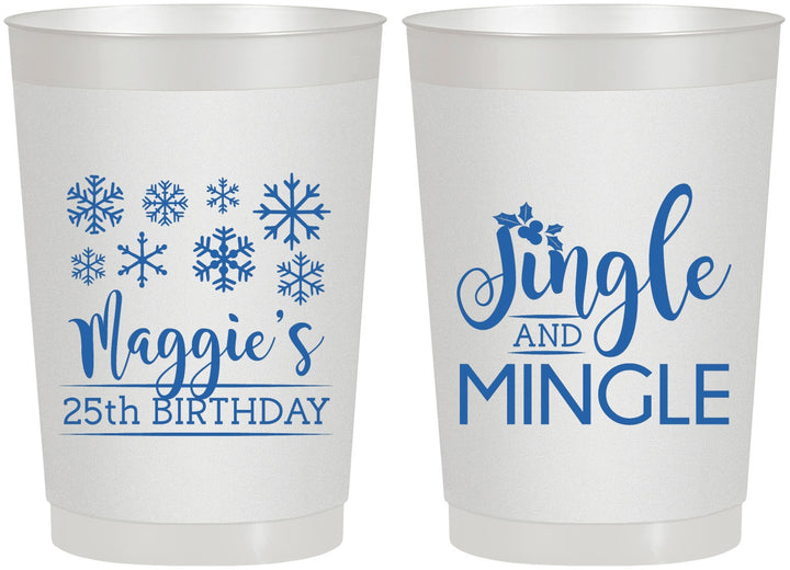 Personalized Birthday 22 oz Frosted Cups - 25th Christmas | 20197