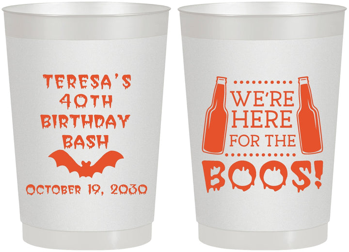 Personalized Birthday 22 oz Frosted Cups - 40th Halloween | 20198