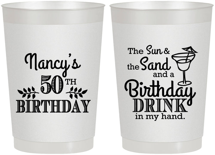 Personalized Birthday 22 oz Frosted Cups - 50th | 20203