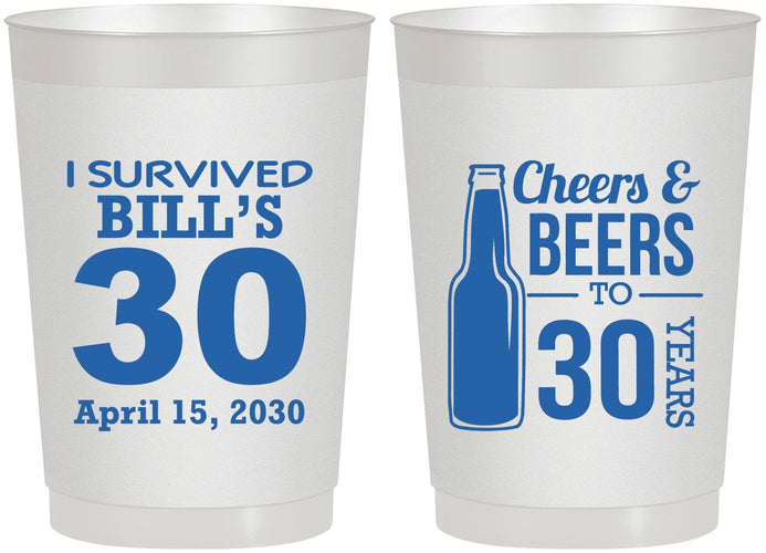 Personalized Birthday 22 oz Frosted Cups - Cheers Beers To 30 Years | 20214