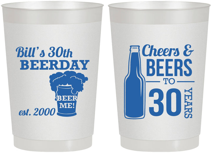 Personalized Birthday 22 oz Frosted Cups - 30th | 20215