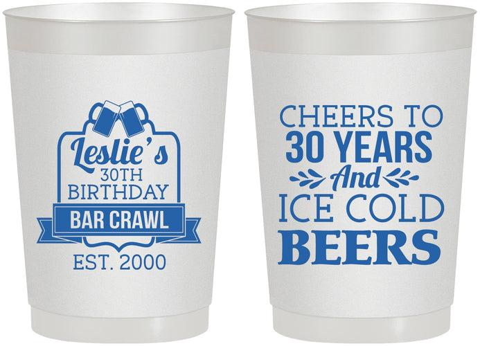 Personalized Birthday 22 oz Frosted Cups - 30th | 20218