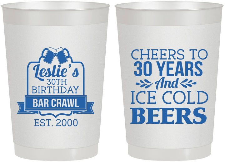 Personalized Birthday 22 oz Frosted Cups - 30th | 20218