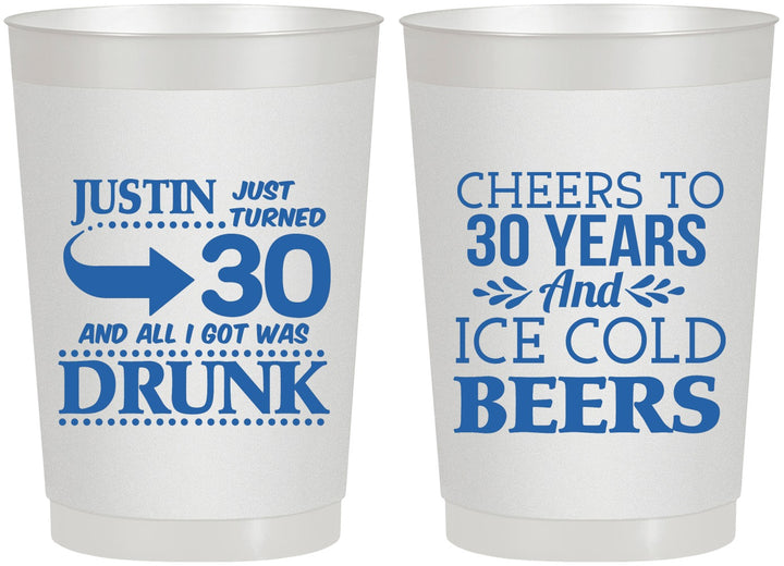 Personalized Birthday 22 oz Frosted Cups - Cheers To 30 Years | 20219