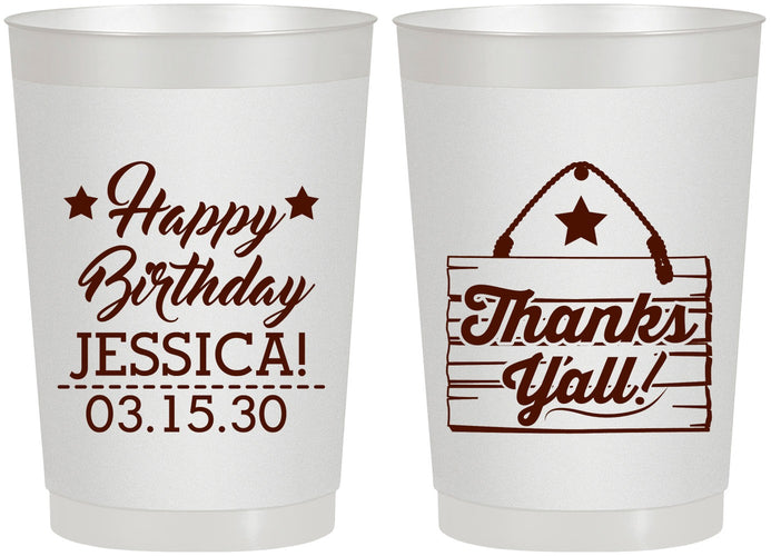Personalized Birthday 22 oz Frosted Cups - Country Farm | 20221