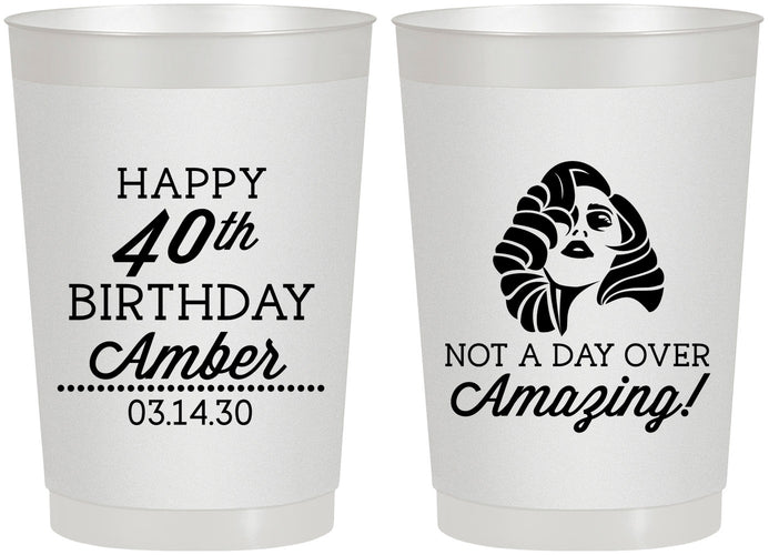 Personalized Birthday 22 oz Frosted Cups - 40th | 20222