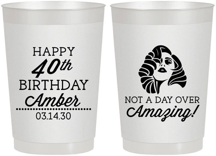 Personalized Birthday 22 oz Frosted Cups - 40th | 20222