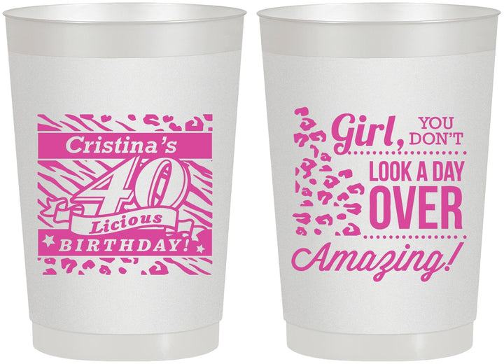 Personalized Birthday 22 oz Frosted Cups - 40th | 20224