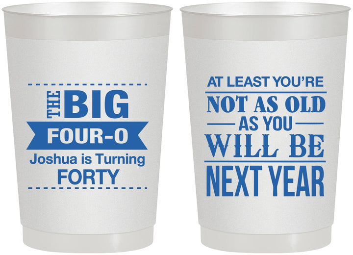 Personalized Birthday 22 oz Frosted Cups - 40th | 20225