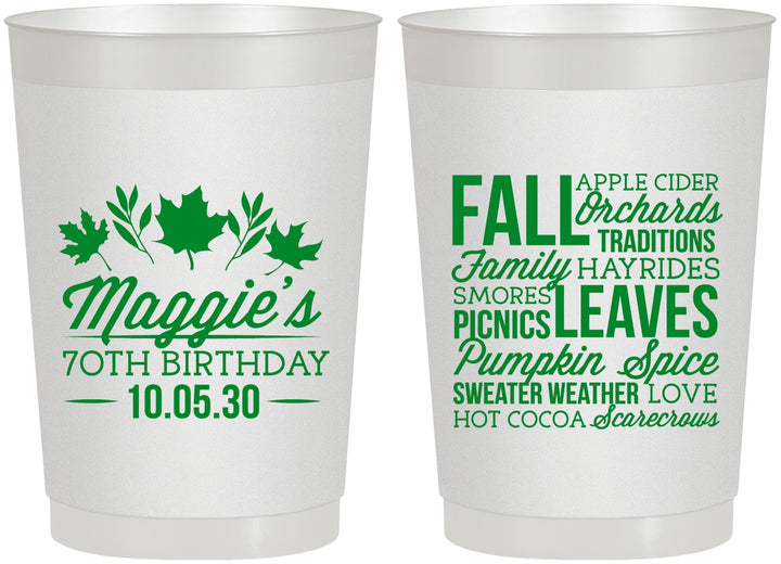 Personalized Birthday 22 oz Frosted Cups - 70th Fall | 20228