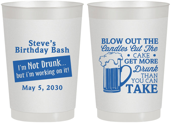Personalized Birthday 22 oz Frosted Cups - Beer Drunk | 20232