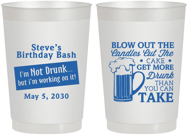 Personalized Birthday 22 oz Frosted Cups - Beer Drunk | 20232