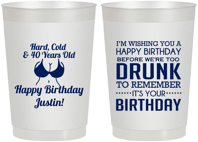 Personalized Birthday 22 oz Frosted Cups - 40th | 20237