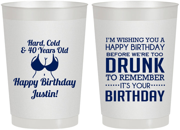Personalized Birthday 22 oz Frosted Cups - 40th | 20237