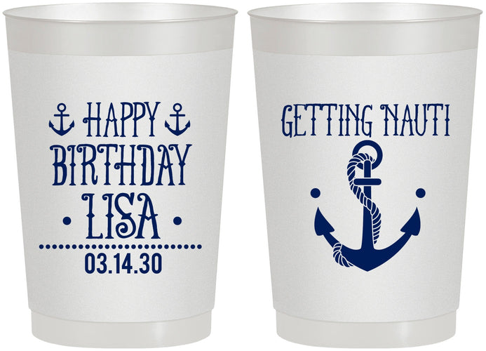 Personalized Birthday 22 oz Frosted Cups - Getting Nauti | 20239