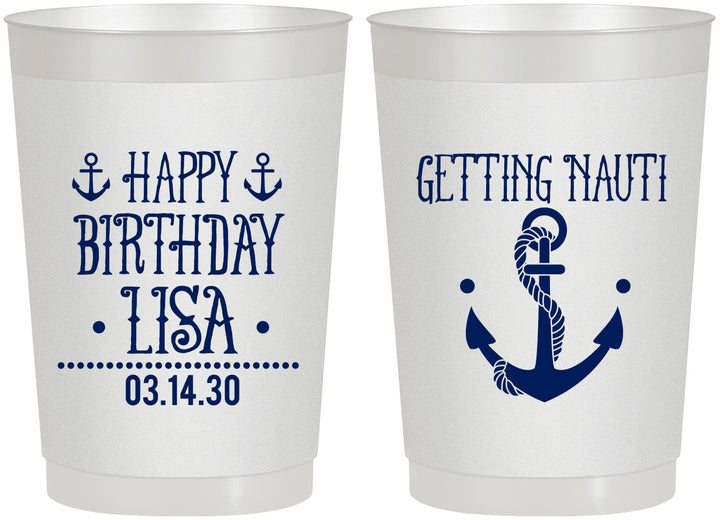 Personalized Birthday 22 oz Frosted Cups - Getting Nauti | 20239