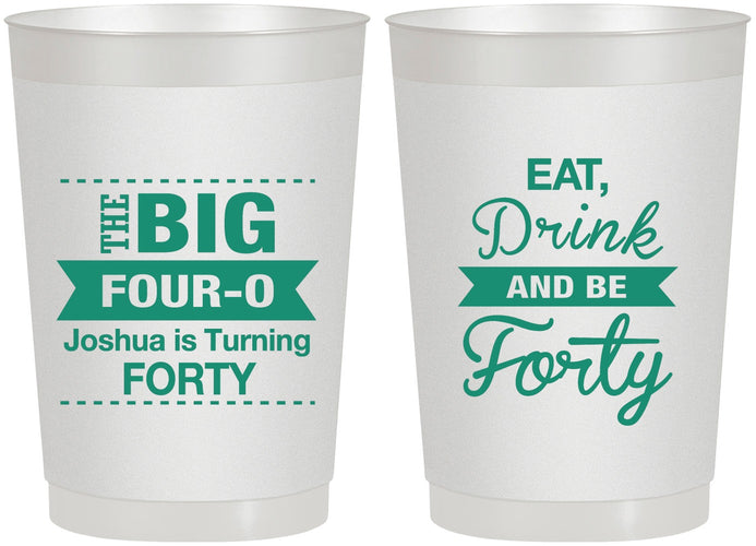 Personalized Birthday 22 oz Frosted Cups - 40th | 20243