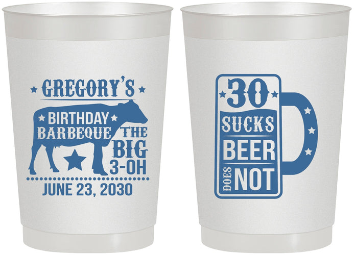 Personalized Birthday 22 oz Frosted Cups - 30th | 20248