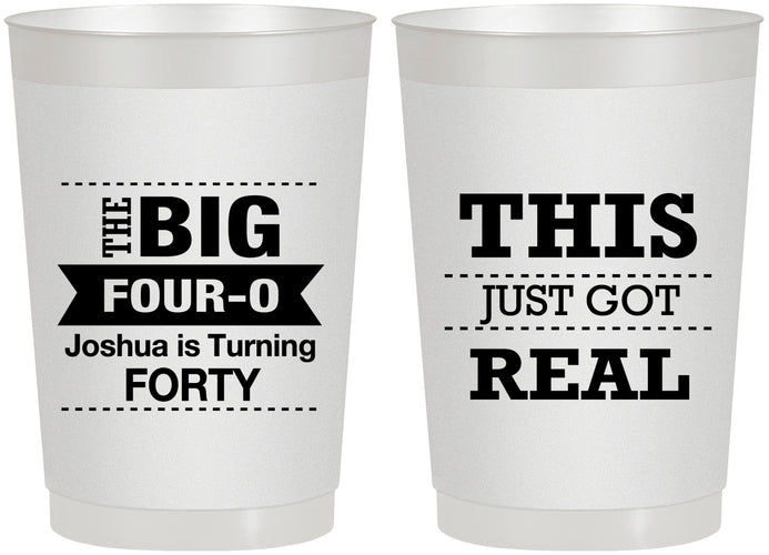 Personalized Birthday 22 oz Frosted Cups - 40th | 20254