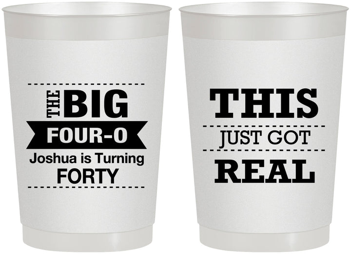 Personalized Birthday 22 oz Frosted Cups - 40th | 20254