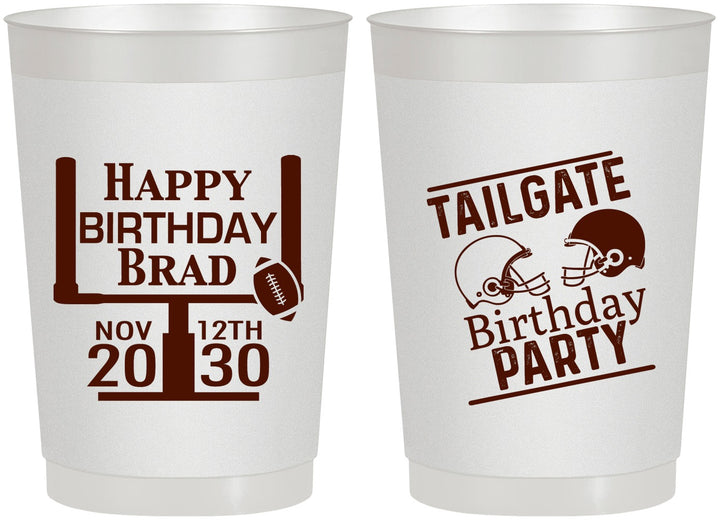 Personalized Birthday 22 oz Frosted Cups - Football | 20256